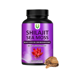 Hot Selling Pure Shilajit Capsules With Black Seed Oil Sea Moss Dietary <b>Supplement</b> Promote Energy and Increase Focus Ability - Product Image 1