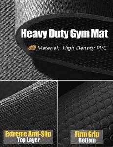 Colchoneta de PVC duradera para bicicleta estática, entrenador de spinning, cinta de correr y elíptica, para uso doméstico, de 0.6-1 pulgada de grosor. Rectángulo Negro - Product Image 3