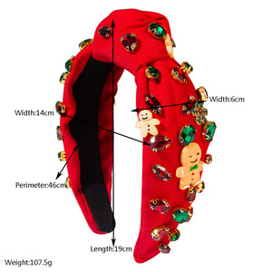 Fasce per Capelli Natalizie alla Moda con <span class=keywords><strong>Fiori</strong></span> in Strass Intrecciati in Poliestere Stile Europeo-Americano per Donne e Ragazze Halloween - Product Image 3