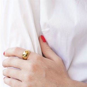 EManco 18K PVD 금도금 스테인레스 스틸 청키 서클 링 다용도 간단한 패션 파티 쥬얼리 - Product Image 6