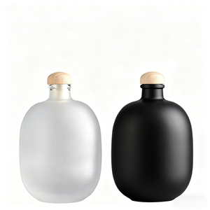 Botella de Vidrio Transparente de 100ml, 250ml, 500ml con Corcho, Botella Premium para Whisky, Ron, Brandy, Ginebra, Tequila, en Oferta - Product Image 1