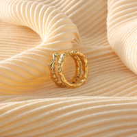 2023 Mingxi bijoux de mode en acier inoxydable or Rose décoration anneaux anneaux à trois couches pour femmes et hommes