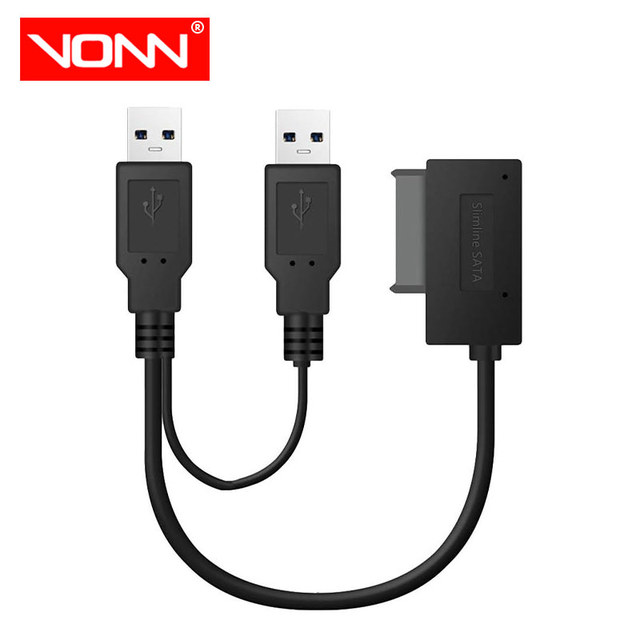 Factory Sale USB 2.0 to Mini Sata 7 + 6 13 Pin Adapter Cable with Power Supply Slimline Sata Cable for CD DVD Optical Drive
