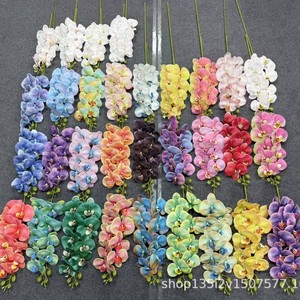 Fleurs artificielles Qiye, orchidées Phalaenopsis imprimées en 3D à 9 têtes, en caoutchouc souple, décoration de mariage, décoration de la maison - Product Image 1
