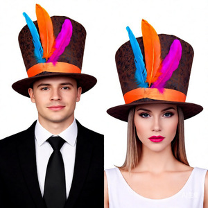 Diadema de plumas de anime para fiesta, sombrero pequeño de caballero, sombrero Lincoln, COS, Navidad - Product Image 2