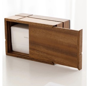 Organizador Lateral de Madera Maciza de Nogal para Cajas de Pañuelos, Moderno, Duradero, Colgante, Multiusos, para Coche, Oficina, Sala de Estar - Product Image 3