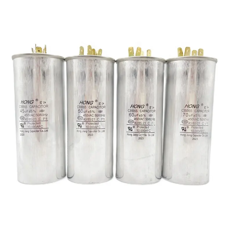 Capacitores de ar condicionado CBB65 25uf 30uf 35uf 40uf 45uf 50uf 60uf 70uf 220V ~ 450V 50Hz/60Hz