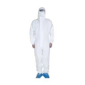 Loại 5 6 Không Thấm Nước Coverall Hóa Chất Hazmat Phù Hợp Với Amiăng Công Nghiệp Dùng Một Lần Microporous Coverall