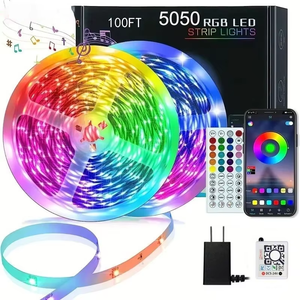 Bande lumineuse <span class=keywords><strong>LED</strong></span> flexible RGB, changement de couleur, 5V 24V 5050SMD 16 <span class=keywords><strong>LED</strong></span>/M, <span class=keywords><strong>ruban</strong></span> <span class=keywords><strong>LED</strong></span> avec adaptateur, contrôleur Bluetooth musical - Product Image 2