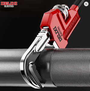 DELIXI ELECTRIC <span class=keywords><strong>Llave</strong></span> <span class=keywords><strong>de</strong></span> <span class=keywords><strong>tubo</strong></span> <span class=keywords><strong>de</strong></span> 10 pulgadas <span class=keywords><strong>de</strong></span> alta resistencia, <span class=keywords><strong>de</strong></span> acero al carbono y aluminio, con gran apertura y mango hueco ajustable - Product Image 4