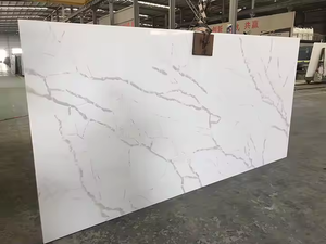 Losa de Piedra Artificial Calacatta Blanca de Diseño Moderno y Alta Calidad para Cubierta de Mesa y Tocador, Formato de Losa Grande - Product Image 6