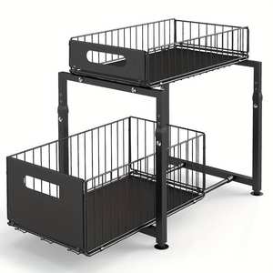 Étagère de rangement sous l'évier, planche à découper, support pour couvercles de casseroles, comptoir, étagère de rangement en fer forgé laminé - Product Image 5