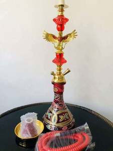 Juego de Cachimba de Vidrio Árabe de Lujo con Acabado de Espejo, Diseño Colorido, Doble Manguera, Shisha - Product Image 3