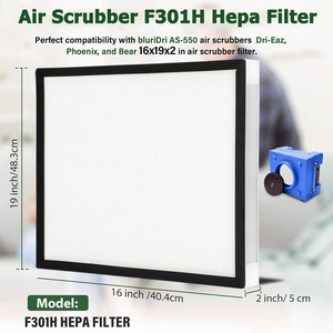 AS-550 Filtre à <span class=keywords><strong>air</strong></span> HEPA Stage 2 H13 16 "x 19" x 2 "F301H Filtre HEPA Compatible avec Bluedri <span class=keywords><strong>Air</strong></span> <span class=keywords><strong>Shield</strong></span> 550 Dri-Eaz Bear - Product Image 2