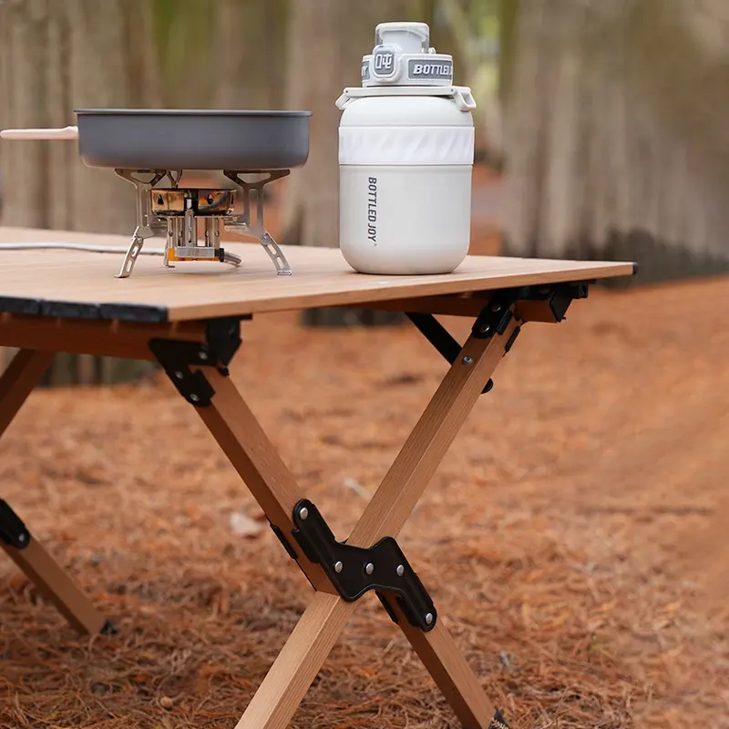 Deerland produsen meja berkemah, ultra ringan gulung Mini Aluminium BBQ portabel piknik mudah dilipat