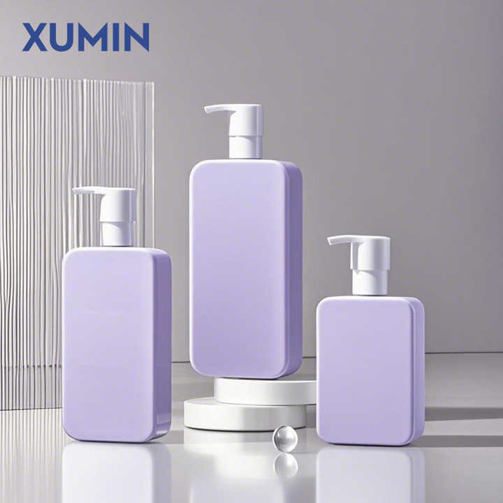 Rectangular Shampoo Blue 250ml 350ml 500ml Rectangular Shampoo Bottles - PE Plastic