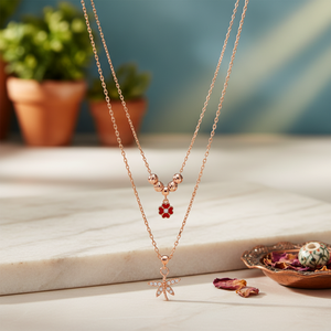 Pendentif fleur en émail rouge libellule multicouche Turkish Wholesale Handmade 925 Sterling Silver - Product Image 3