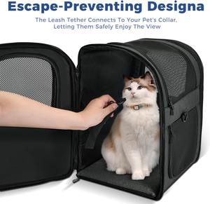 Sac à dos de transport pour chien et chat Conception ventilée sûre Soutien dorsal rembourré Maille respirante pour la randonnée en plein air Voyage pour animaux de compagnie 15lbs - Product Image 2