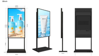 Afficheur numérique ultra-fin à écran tactile de 86 pouces, à poser au sol, haute luminosité, pour la publicité en magasin, menu de restauration
