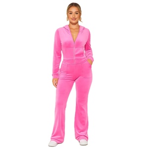 Custom Ladies Plus Size 2-Piece Embroidered Velvet <strong>Tracksuit</strong> Autumn Casual Formal Set with Breathable <strong>Women</strong> <strong>Velour</strong> <strong>Tracksuit</strong> - Product Image 3