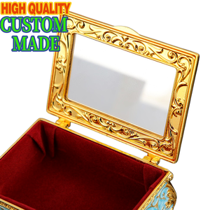 Scatola Portagioie Personalizzata in Lega di Zinco Elettroplaccata a Tema Religioso, Scatola per Caramelle, Vassoio per Datteri, Lusso Medio Oriente, Forniture per Ramadan ed Eid, Arabo - Product Image 3