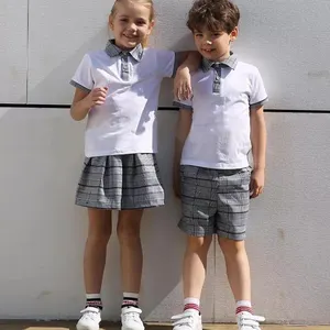 नई फैशन स्कूल वर्दी सफेद लड़कों शर्ट लंबी आस्तीन के साथ