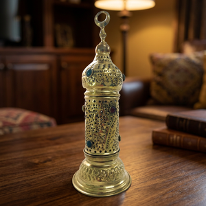 BR50 Handmade Egyptian Arabic Tower Copper Lantern <strong>Tea</strong> <strong>Light</strong> <strong>Holder</strong> Incense Burner and <strong>Candle</strong> <strong>Holder</strong> Collectible by Zahereen - Product Image 3