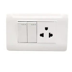 American Standard Double Wall Switches And Sockets Electrical Outlet 2 Gang Wall Switch With Socket