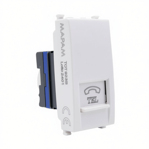 Prise téléphonique blanche compatible avec la prise TEL Vimar Ark 1 Gang - Product Image 3