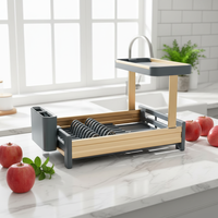 Étagère de rangement pour assiettes, égouttoir à vaisselle 3 niveaux pour cuisine au-dessus de l'évier