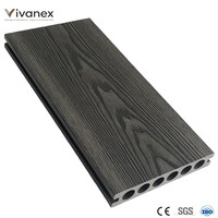 Tablas de Madera Compuesta para Terraza Exterior WPC Gris Oscuro, Pisos de Madera Compuesta para Patio, Terraza y Jardín