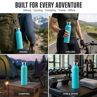 Bouteille d'eau isotherme en acier inoxydable à double paroi pour sports de plein air, avec logo personnalisé, vente en gros OEM