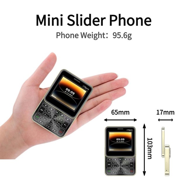 I19 Pro Square Slide Mobile Phone 2.4 Inch Display Dual SIM 2G GSM Camera FM Radio MP3 Player Unlocked Button Feature Cell Phone