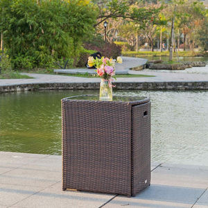 Moderno y Cómodo Juego de Jardín de Mimbre de 3 Piezas con Mesa Acolchada para Exteriores y 2 Sillas para Jardín, Terraza o Balcón - Product Image 2