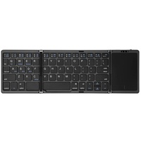 Keyboard Mini Lipat Tiga Nirkabel Ultra Tipis Portabel Baru B089T untuk Ponsel, Tablet, dan Penggunaan Kantor, Touchpad, Cina