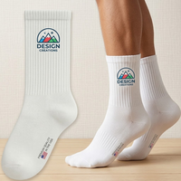Chaussettes de sport respirantes unisexes en gros pour hommes et femmes, chaussettes tricotées de marque, chaussettes mi-mollet personnalisées avec logo