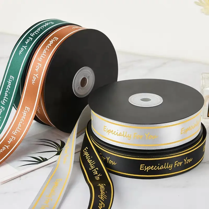 Luxury Low Key Gold Ribbon Thin Ribbon for Cake Packaging Decoration Gift Box Merry Christmas Ribbon