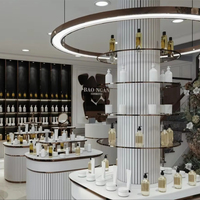 Meubles de magasin de cosmétiques sur mesure, présentoirs de luxe pour soins de la peau, design de boutique de beauté pour centre commercial et salle d'exposition
