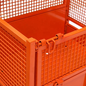 Boîtes pour le stockage Boîte à palettes en acier Palette d'entrepôt lourde de meilleure qualité Cage de stockage pliable Palette de conteneur en treillis métallique - Product Image 5