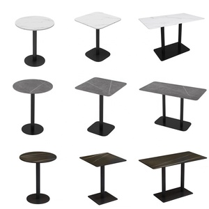 Mesa Cuadrada de Metal y Mármol para Cafetería, Comida Rápida, Muebles de <span class=keywords><strong>Restaurante</strong></span> Modernos de Madera, Personalizados al por Mayor en China - Product Image 3
