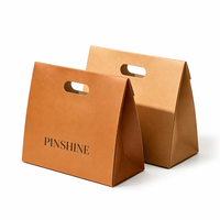 Boîte cadeau en papier kraft triangulaire écologique avec poignée découpée, personnalisable avec logo, pour desserts, bonbons, biscuits, souvenirs, vente en gros
