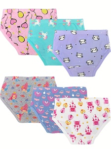 6 pz biancheria intima per bambini da bambina 100% triangolo di cotone cartone animato per bambini biancheria intima per bambine e bambine mutandine - Product Image 5