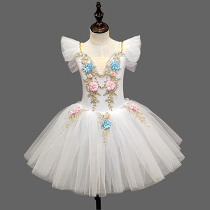 Gonna Tutu da Balletto Floreale, Gonna in Tulle con Spalline, Abito da <span class=keywords><strong>Danza</strong></span> Soffice, Abbigliamento per Esibizioni e Pratica di <span class=keywords><strong>Danza</strong></span> per Ragazze - Product Image 3