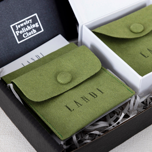 Custom Personalised Suede Microfiber Green Jewelry Bags Necklace Earrings Rings Storage <b>Gift</b> Packaging <b>Envelope</b> Pouches - Product Image 1