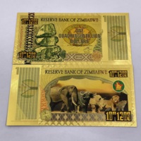 Billet de banque en or du Zimbabwe, collection de coupures de millions, milliards, trillions, vigintillions, avec numéros de série variés et designs originaux