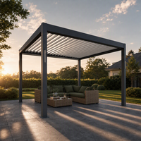 Pergola motorisée à lames orientables en aluminium, pergola électrique à lames rotatives pour balcon, résistante à la neige, durable