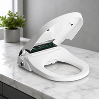 Siège de toilette intelligent ultra-mince en forme de U et de V avec couvercle à lavage automatique, siège de toilette chauffant intelligent avec télécommande