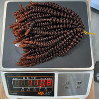 Dreadlocks en fibre haute température teinte, bouclées à ressort, pour tresses au crochet et torsades, 8 pouces, 30 mèches par sachet, fixation à l'eau chaude