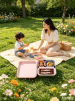 Contenants à collation réutilisables en acier inoxydable sans BPA, empilables, à 3 compartiments, étanches, avec couvercles en silicone, compatibles micro-ondes et portables