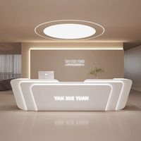 Hôtel de luxe en acier inoxydable hall réception ongles pédicure Spa caissier Center Salon de beauté hôpital Led comptoir de réception